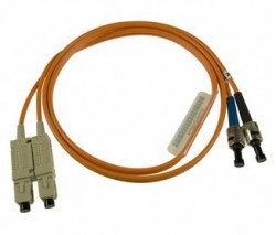 AMP 2105030-3 Fiber Optic Cable Assembly, Duplex LC to Duplex SC, OM2, 3m